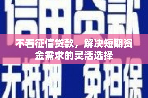 岳麓不看征信贷款，解决短期资金需求的灵活选择