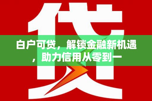 凤山白户可贷，解锁金融新机遇，助力信用从零到一