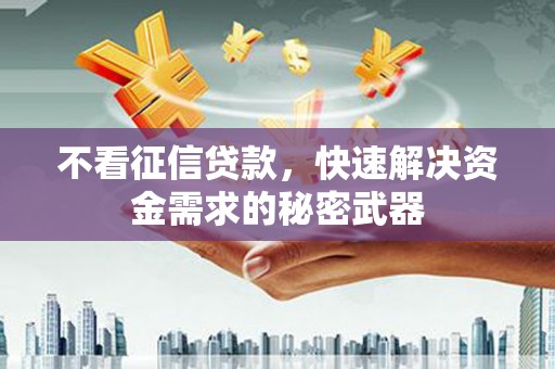 大余不看征信贷款，快速解决资金需求的秘密武器