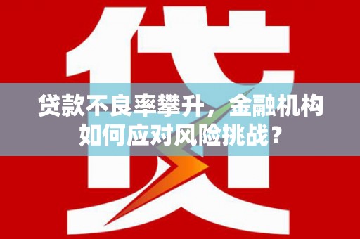 茶陵贷款不良率攀升，金融机构如何应对风险挑战？