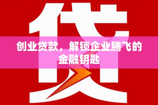 志丹创业贷款，解锁企业腾飞的金融钥匙