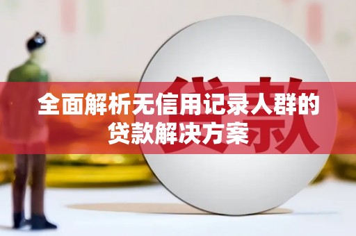 务川全面解析无信用记录人群的贷款解决方案